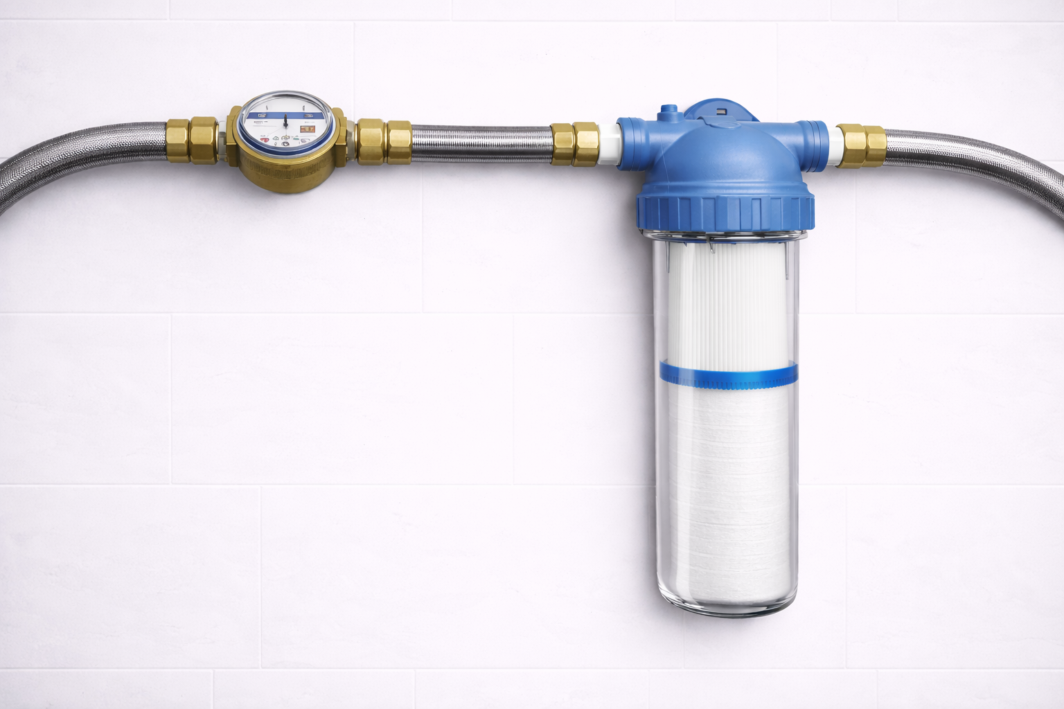 Kompakter 2-Stufen-Wasserfilter mit einem Behälter